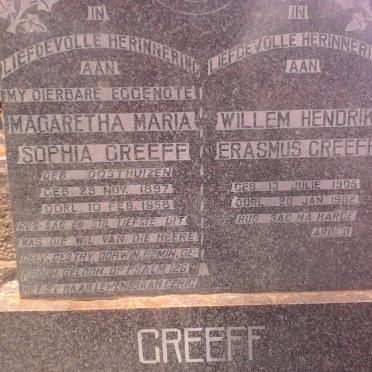GREEFF Willem Hendrik 1906-1982 &amp; Magaretha Maria Sophia OOSTHUIZEN 1897-1958