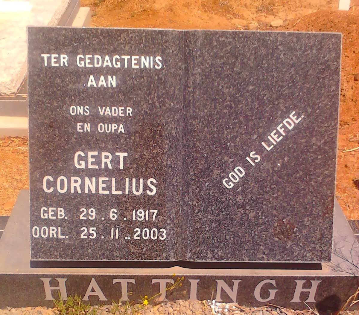 HATTINGH Gert Cornelius 1917-2003
