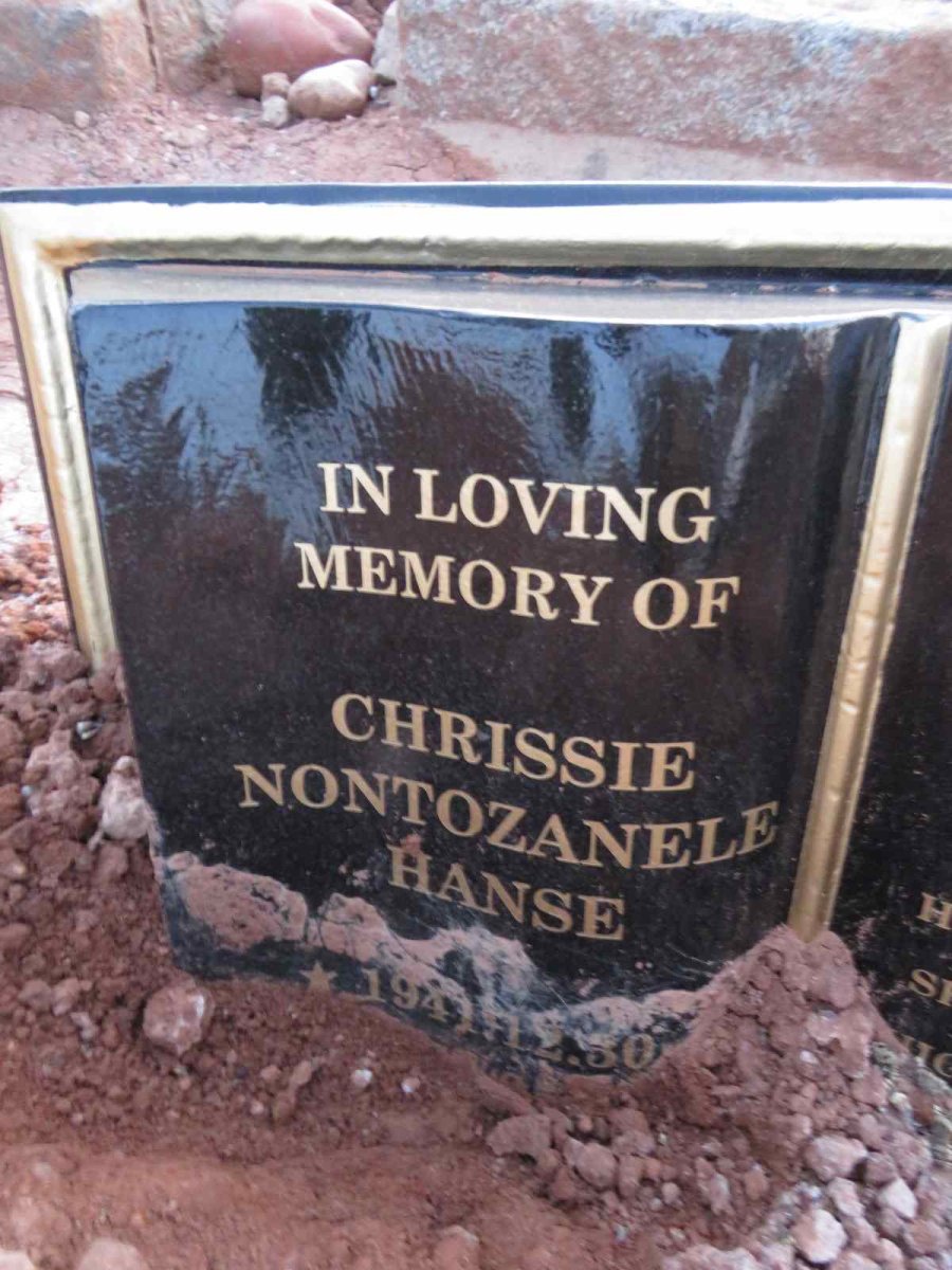 HANSE Chrissie Nontozanele 1941-