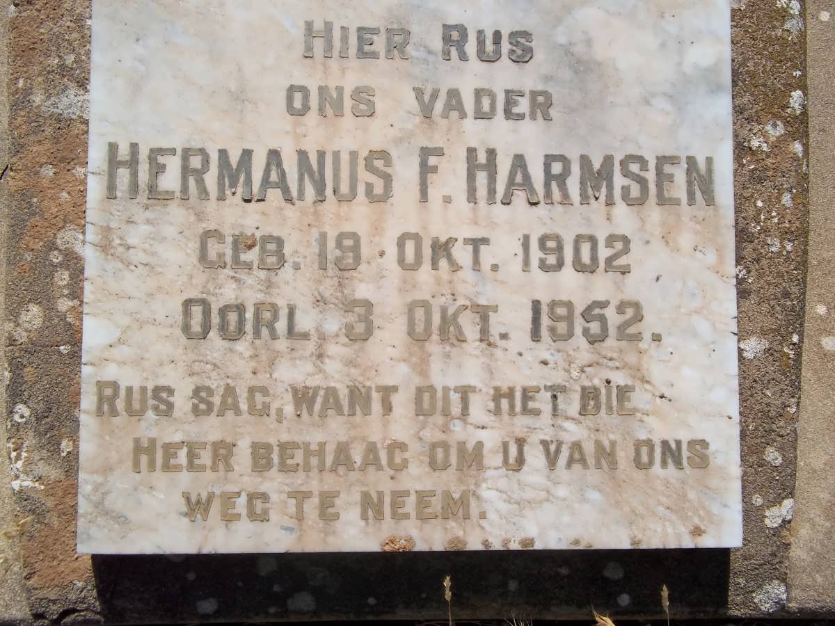 HARMSEN Hermanus F. 1902-1952