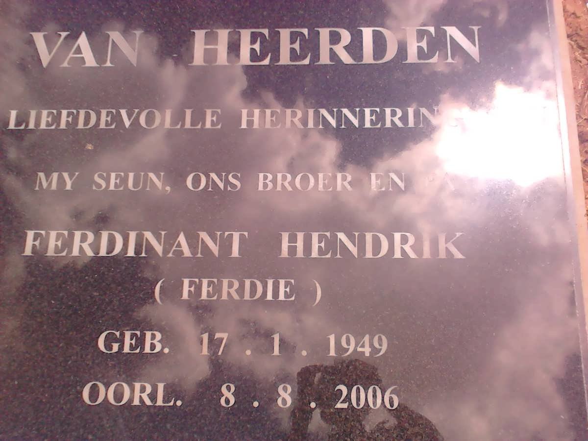 HEERDEN Ferdinant Hendrik, van 1949-2006