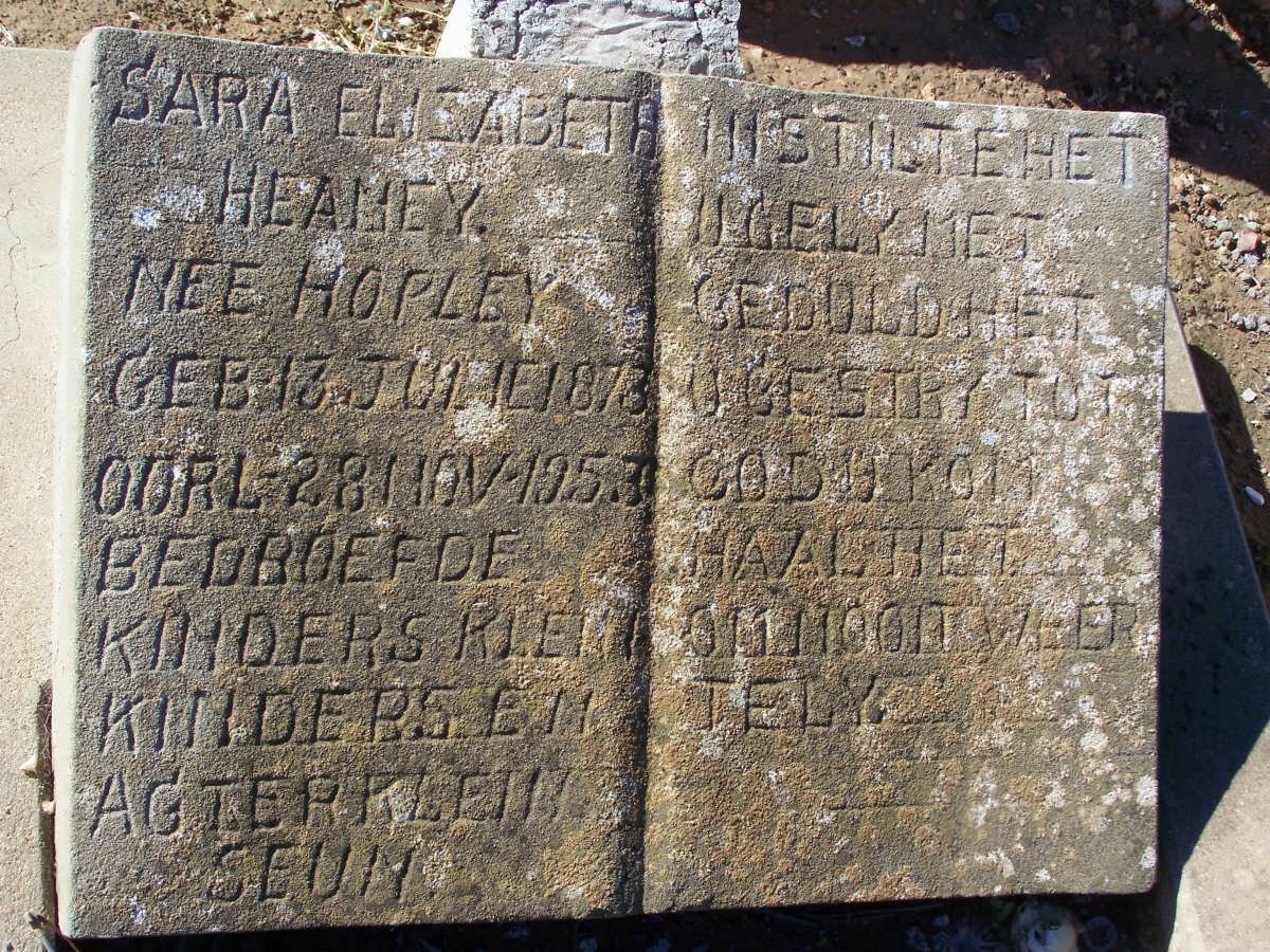 HEANEY Sara Elizabeth nee HOPLEY 1873-1953