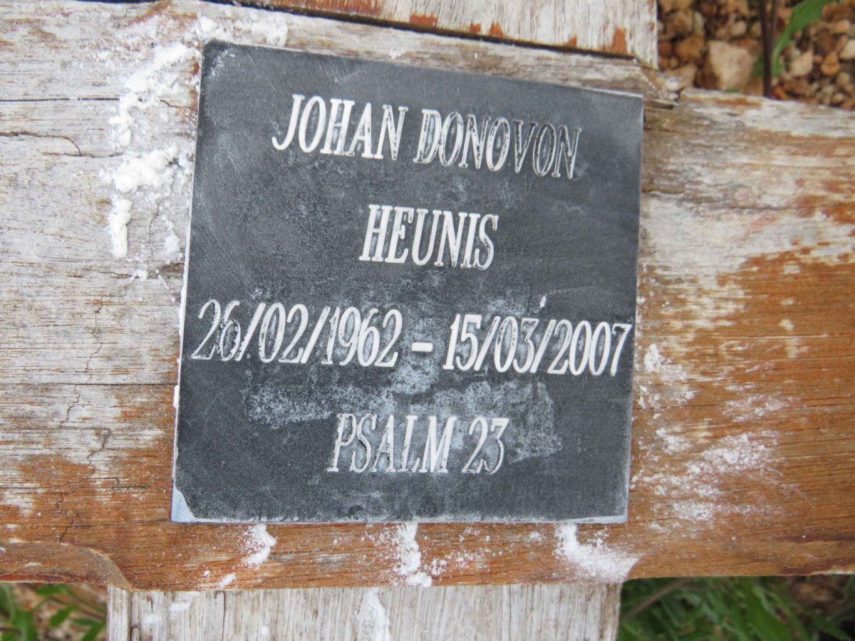 HEUNIS Johan Donovon 1962-2007