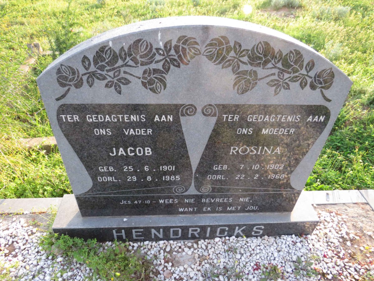 HENDRICKS Jacob 1901-1985 & Rosina 1902-1968