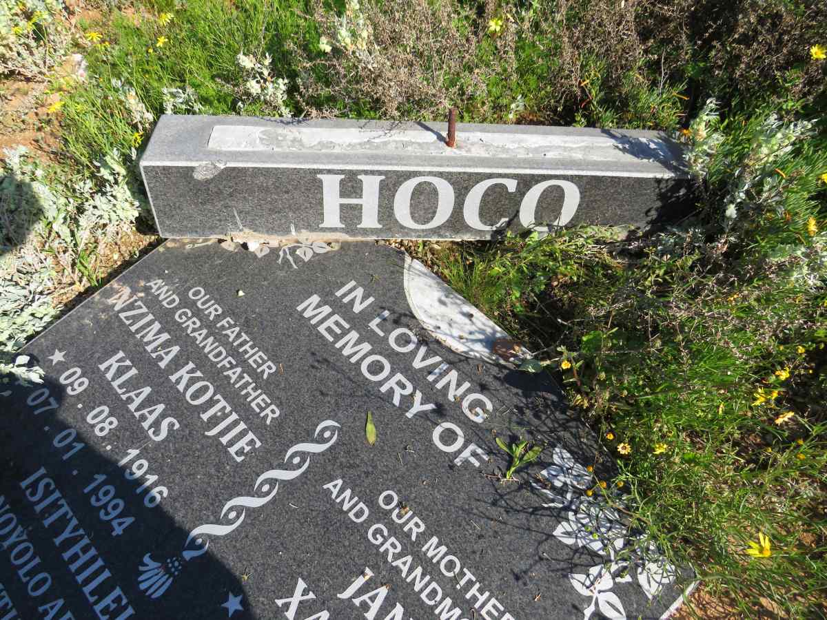 HOCO Nzima Kotjie Klaas 1916-1994 & Jane Xakiwe 1918-1975