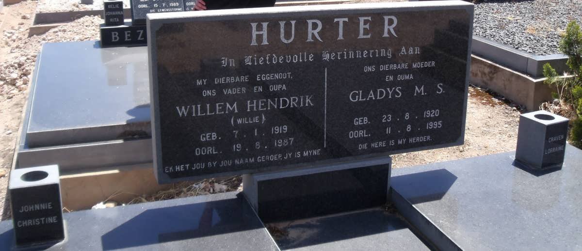 HURTER Willem Hendrik 1919-1987 &amp; Gladys M.S. 1920-1995