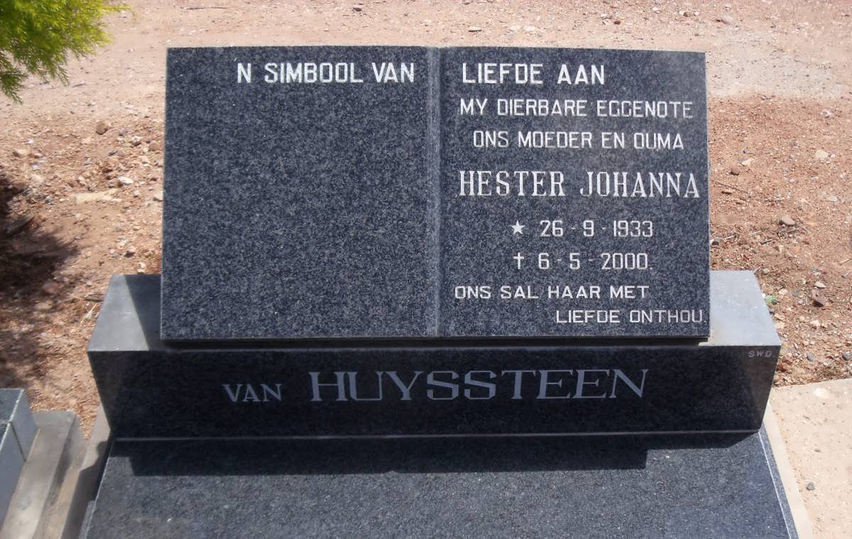 HUYSSTEEN Hester Johanna, van 1933-2000