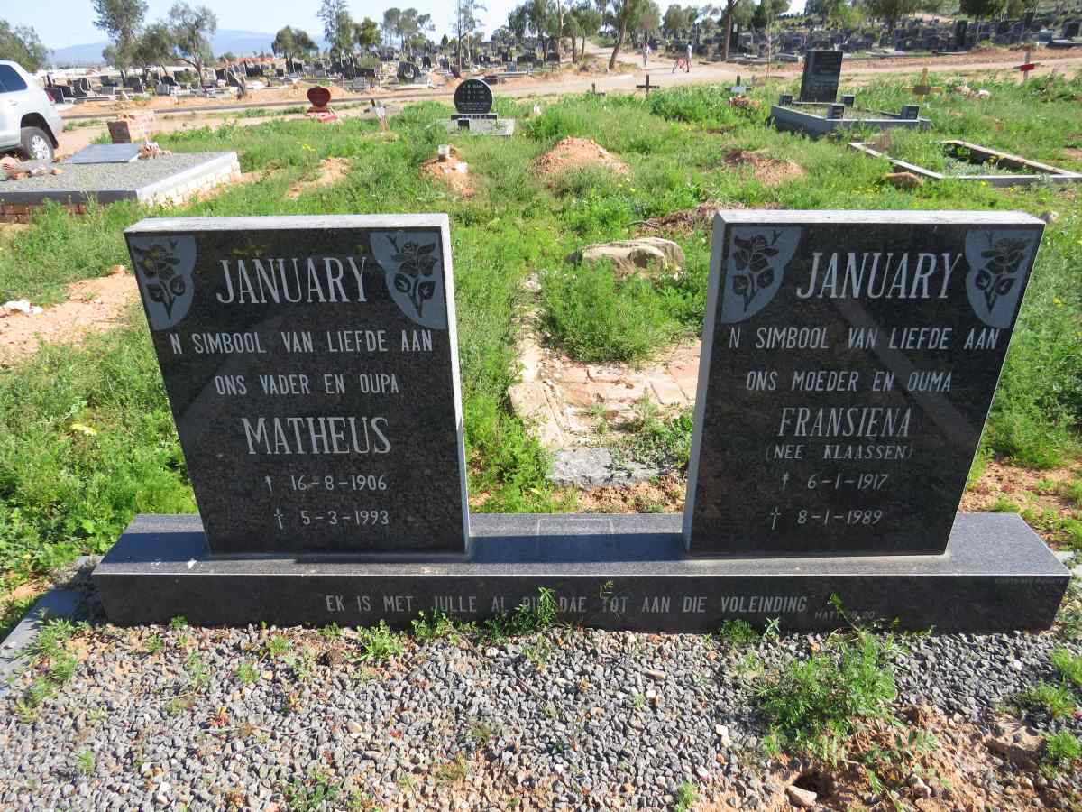 JANUARY Matheus 1906-1993 & Fransiena KLAASSEN 1917-1989