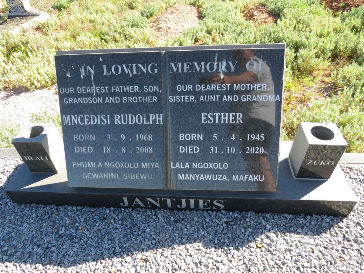 JANTJIES Mncedisi Rudolph 1968-2008 & Esther 1945-2020