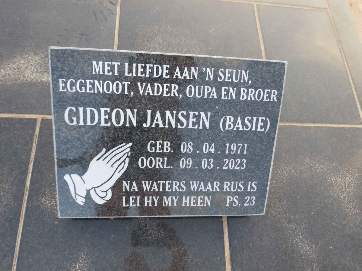 JANSEN Gideon 1971-2023