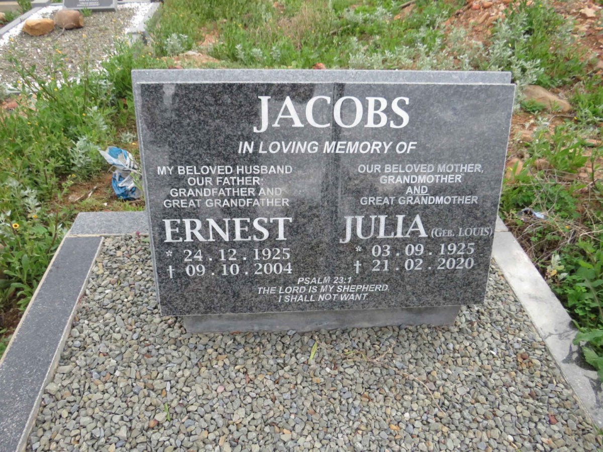 JACOBS Ernest 1925-2004 & Julia LOUIS 1925-2020