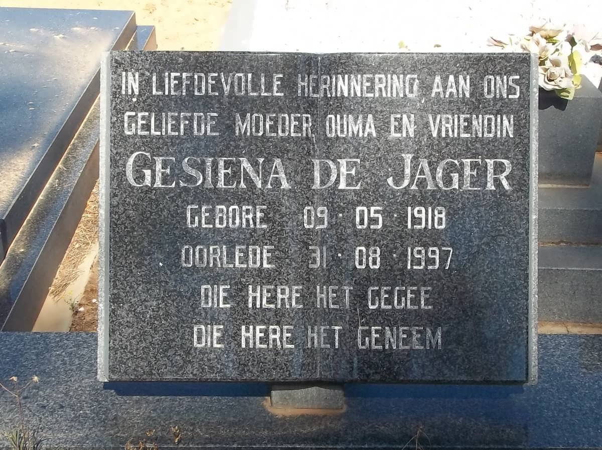 JAGER Gesiena, de 1918-1997