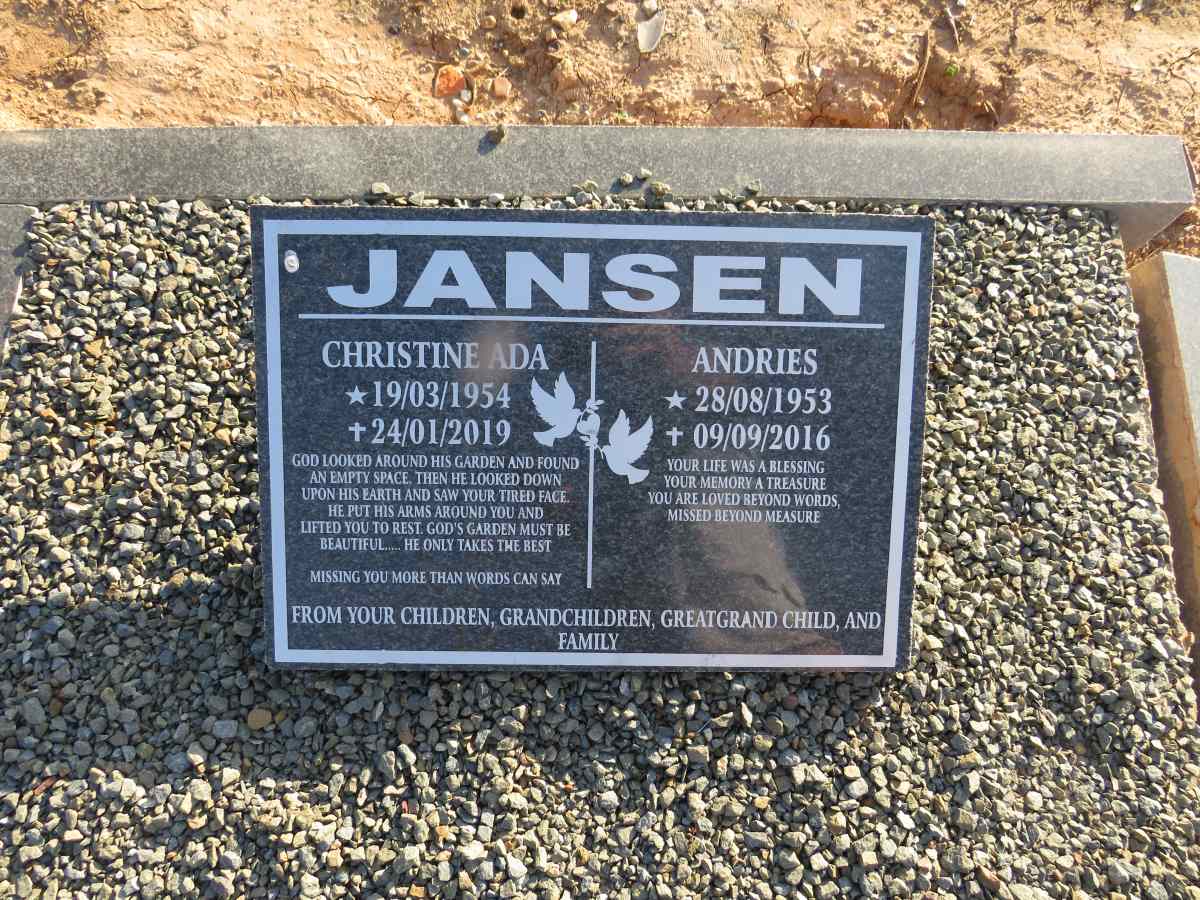 JANSEN Andries 1953-2016 & Christina Ada 1954-2019