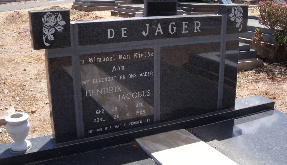 JAGER Hendrik Jacobus, de 1920-1988 