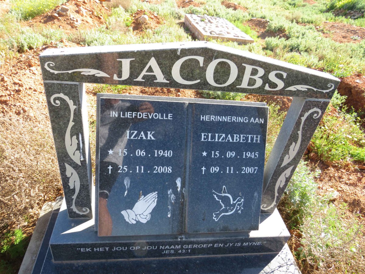 JACOBS Izak 1940-2008 & Elizabeth 1945-2007