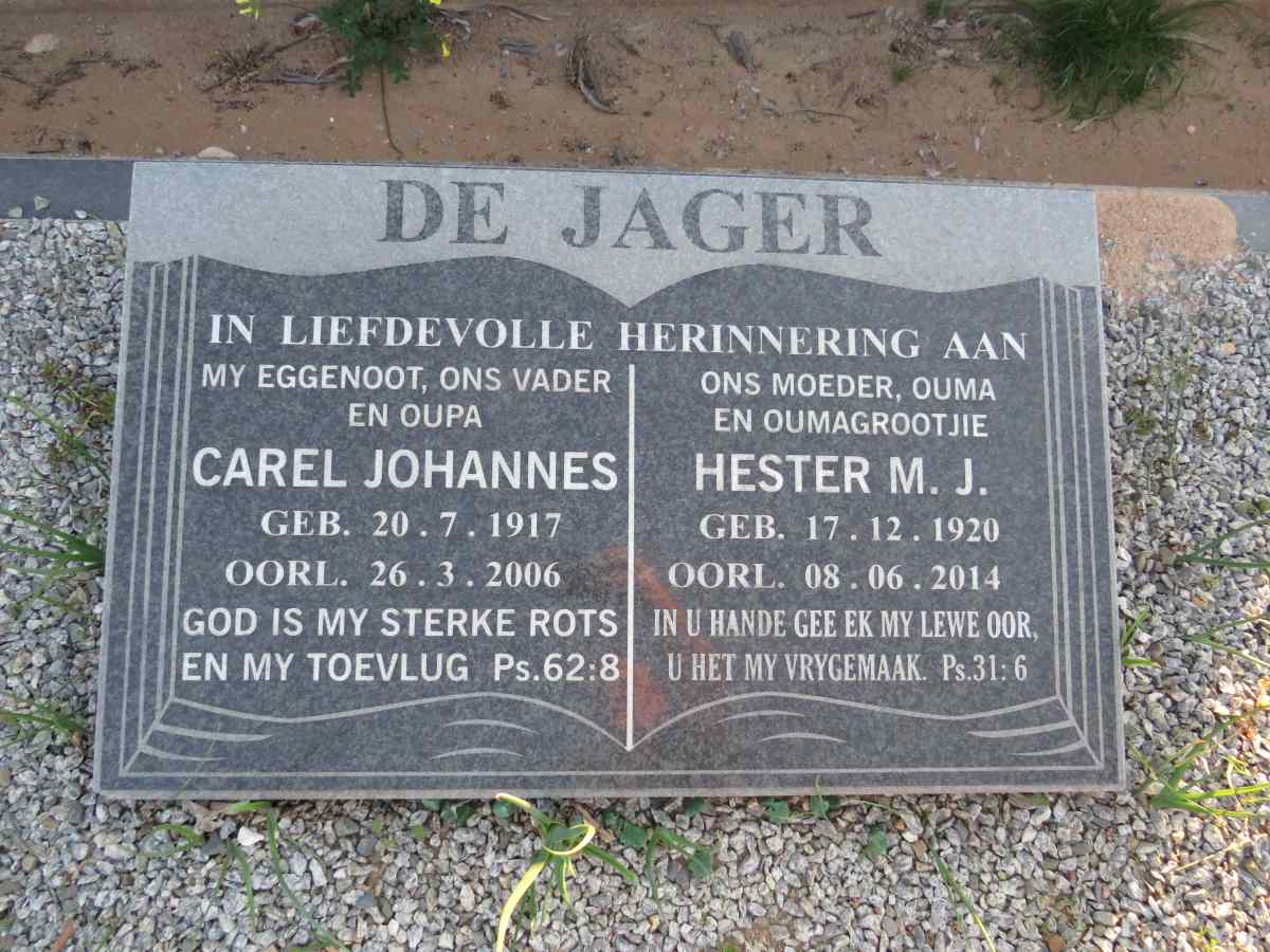 JAGER Carel Johannes, de 1917-2006 & Hester M.J. 1920-2014