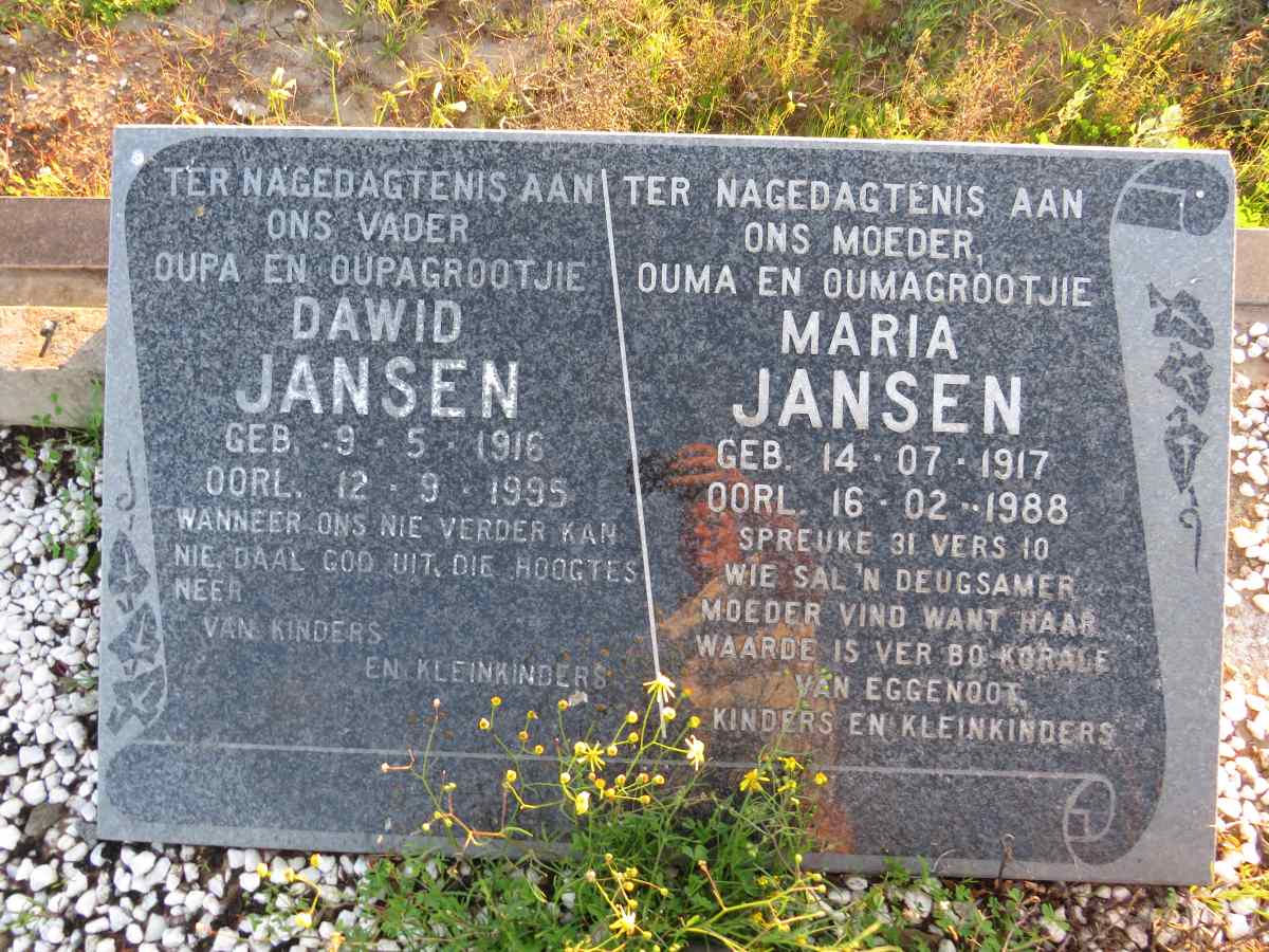 JANSEN Dawid 1916-1995 & Maria 1917-1988