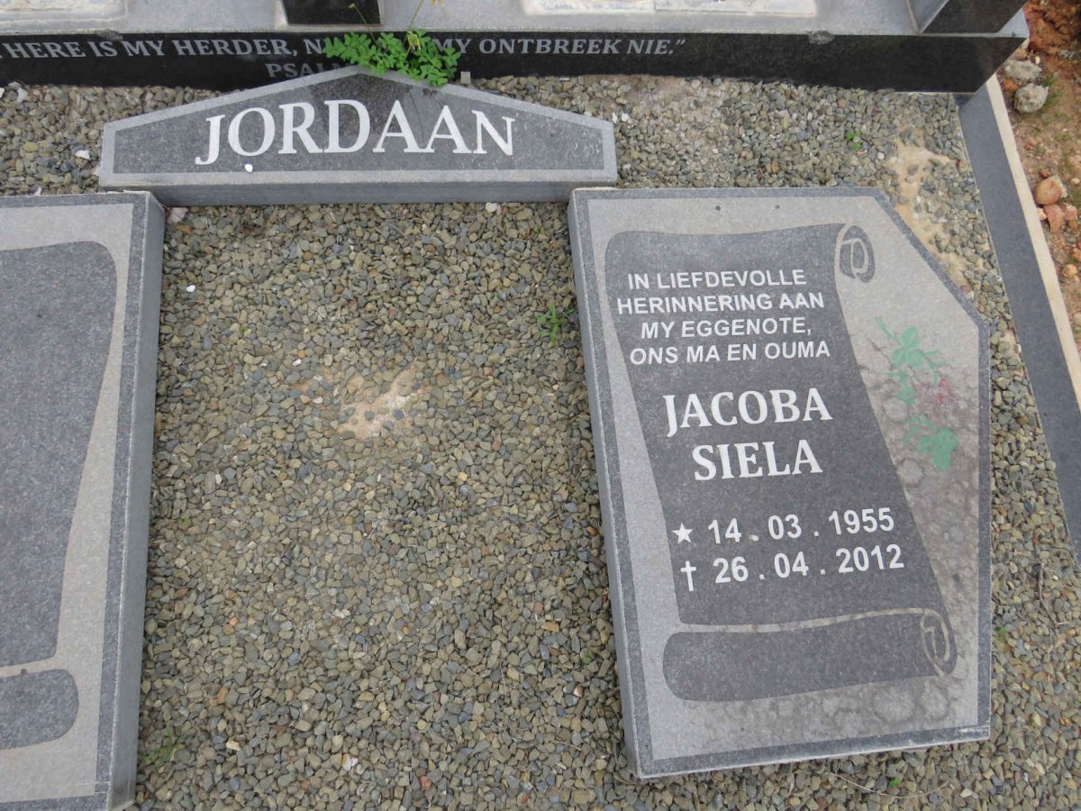 JORDAAN Jacoba Siela 1955-2012