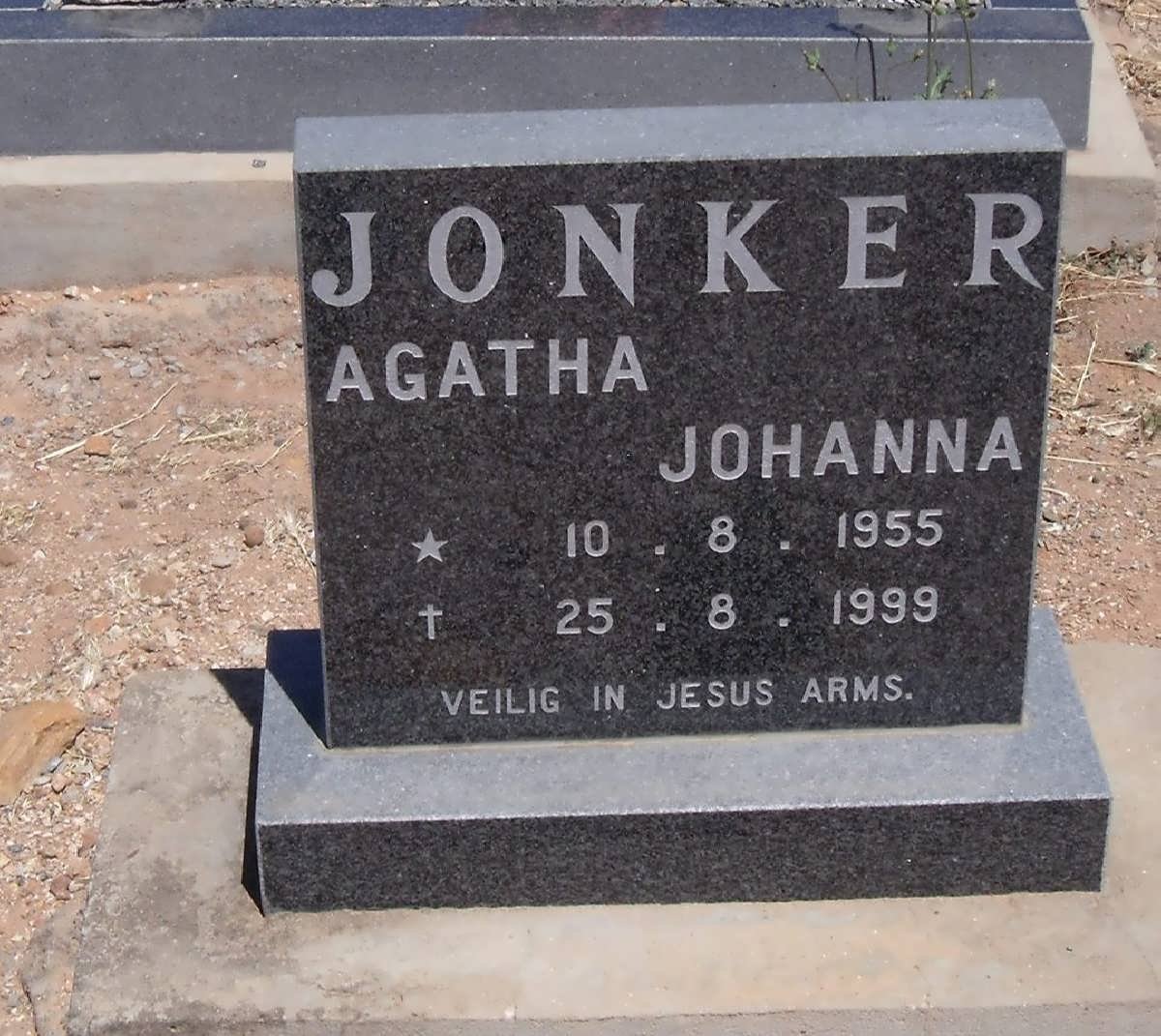 JONKER Agatha Johanna 1955-1999