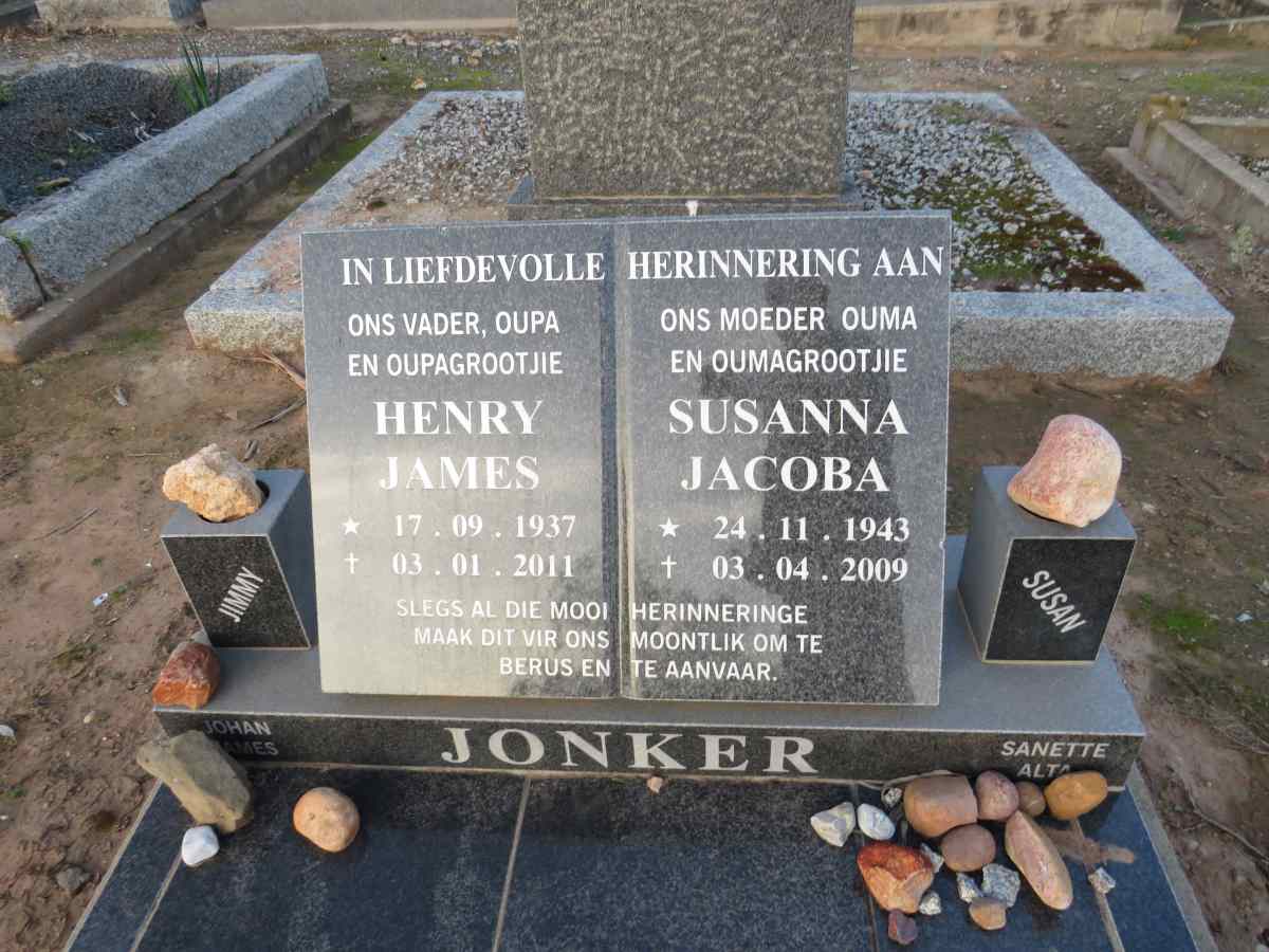 JONKER Henry James 1937-2011 & Susanna Jacoba 1943-2009