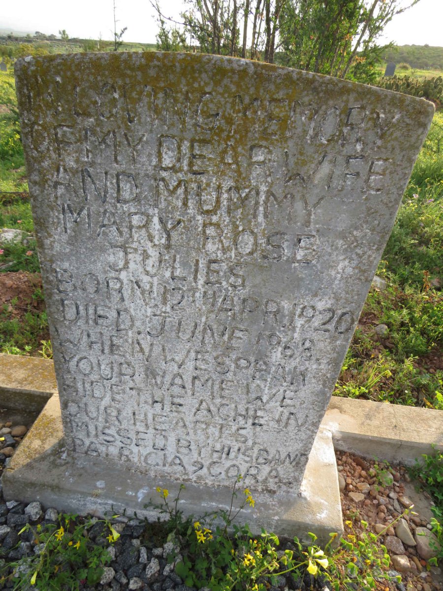 JULIES Mary Rose 1920-1968