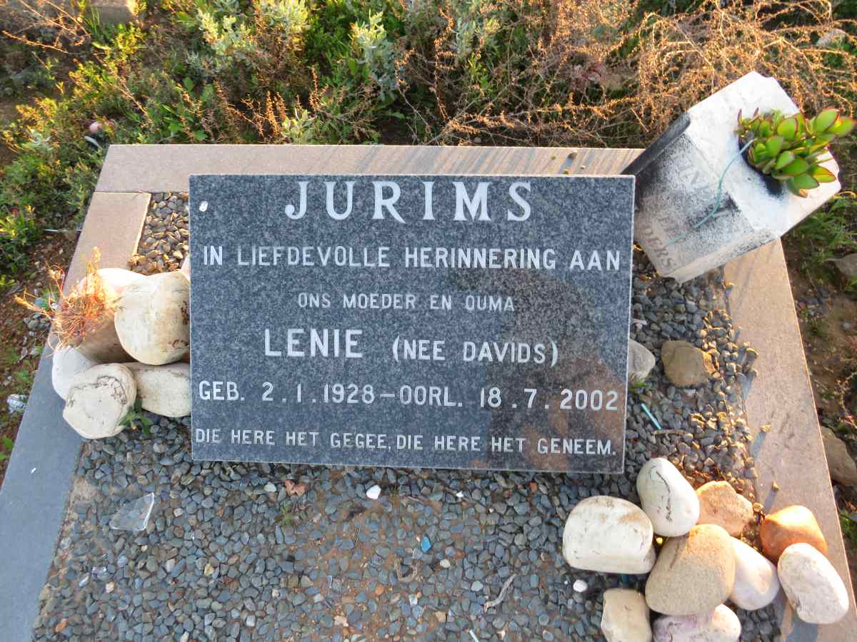JURIMS Lenie nee DAVIDS 1928-2002