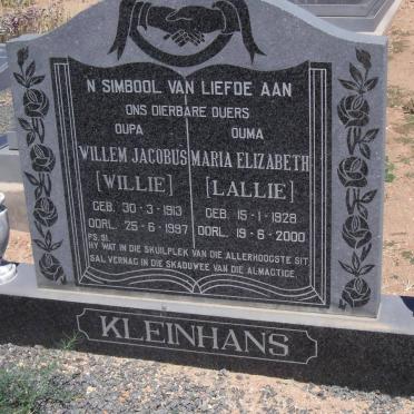 KLEINHANS Willem Jacobus 1913-1997 &amp; Maria Elizabeth 1928-2000