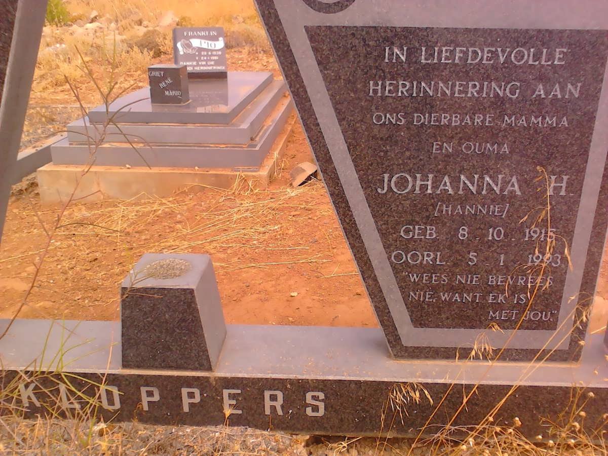 KLOPPERS Coenraad J. 1917-1980 & Johanna H. 1915-1993 _2