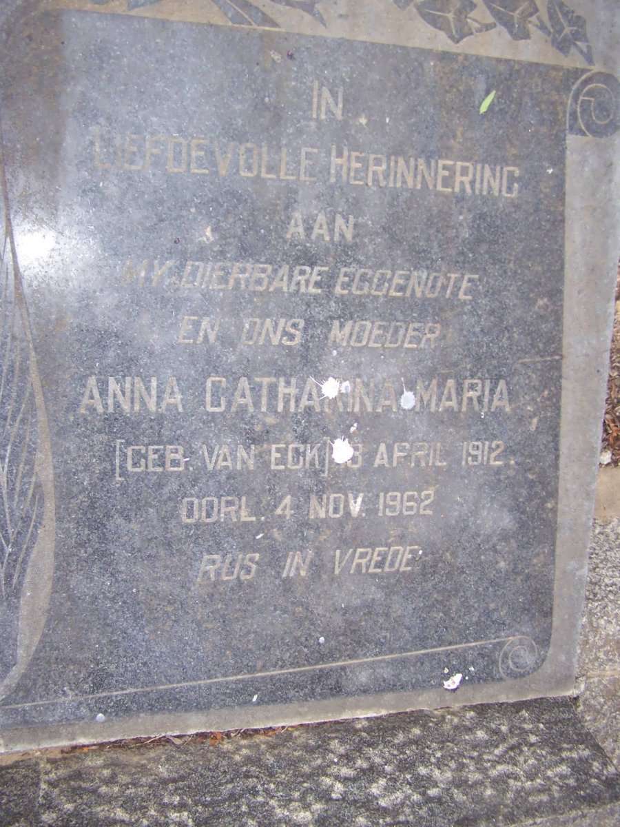 KLUYTS Anna Catharina Maria nee VAN ECK 1912-1962