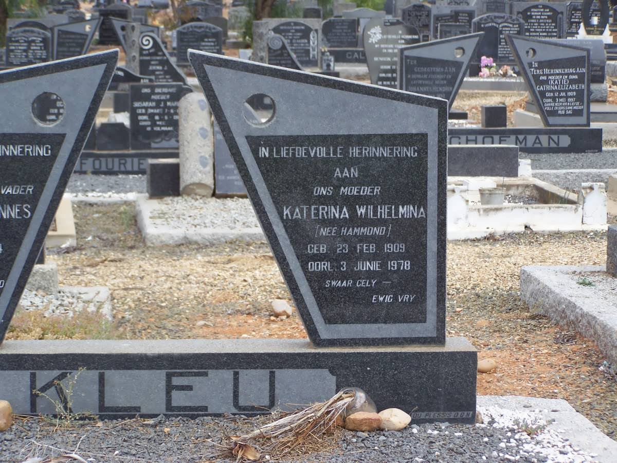 KLEU Katerina Wilhelmina nee HAMMOND 1909-1978