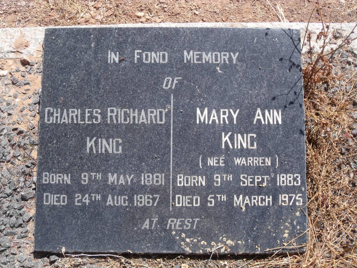 KING Charles Richard 1881-1967 &amp; Mary Ann WARREN 1883-1975