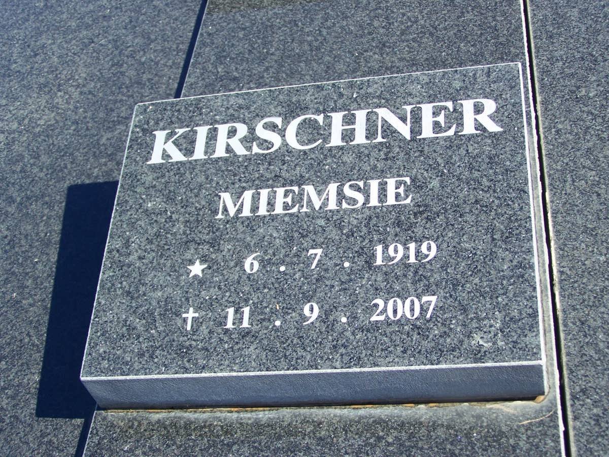 KIRSCHNER Miemsie 1919-2007
