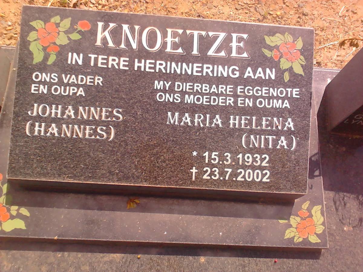 KNOETZE JOhannes &amp; Maria Helena 1932-2002