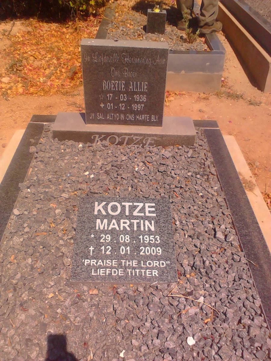 KOTZE Allie 1936-1997 :: KOTZE Martin 1953-2009