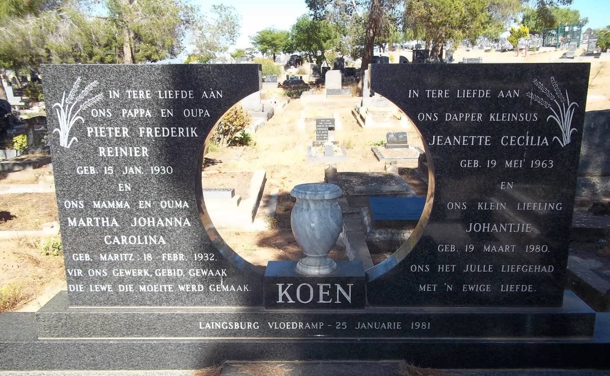 KOEN Pieter Frederik Reinier 1930-1981 &amp; Martha Johanna MARITZ 1932-1981 :: KOEN Jeanette Cecilia 1963-1981