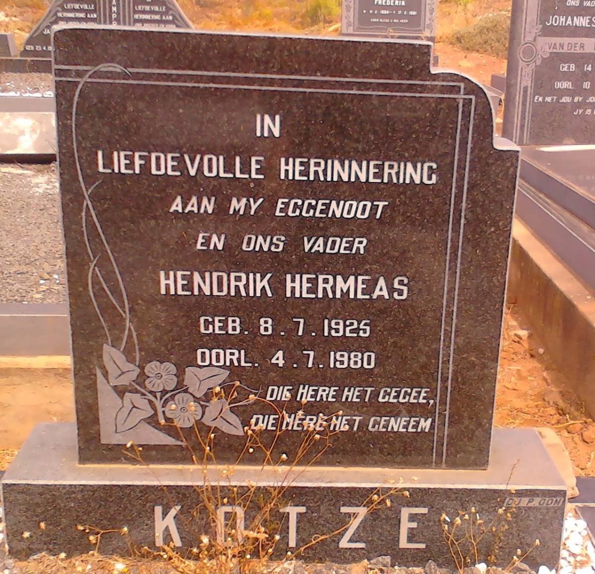 KOTZE Hendrik Hermeas 1925-1980