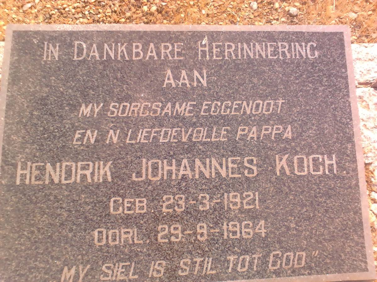 KOCH Hendrik Johannes 1921-1964