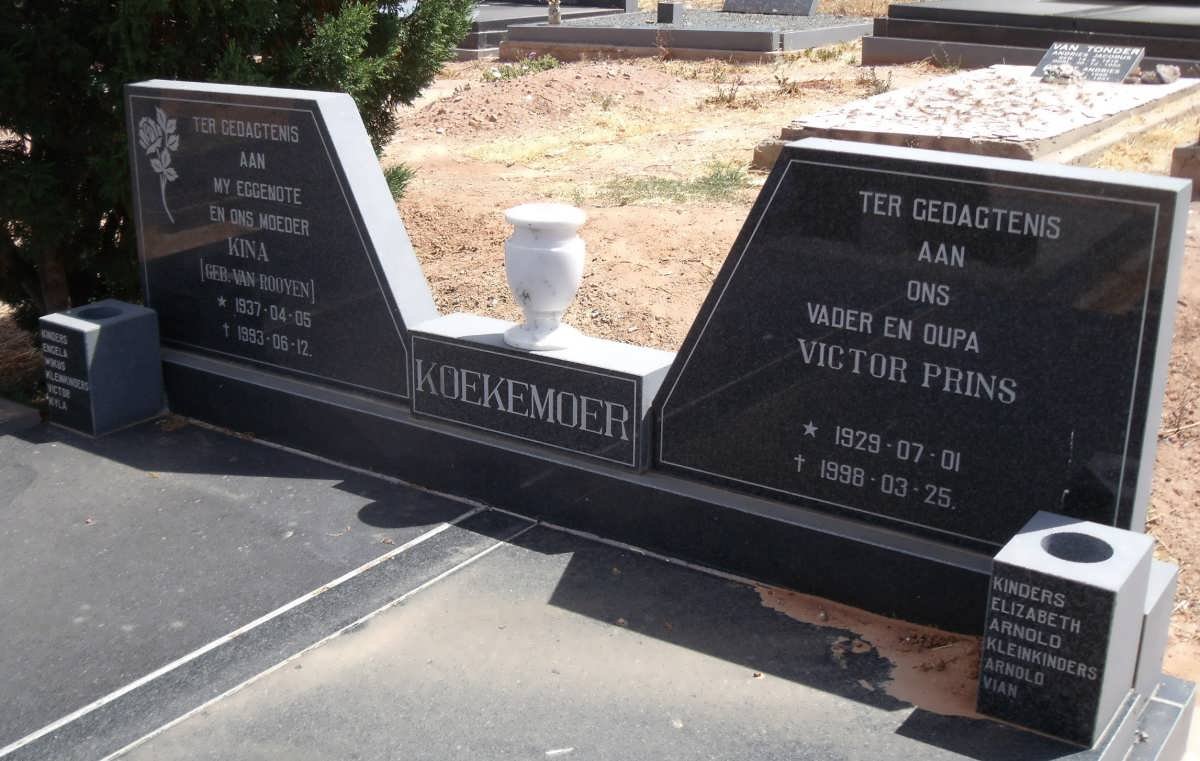 KOEKEMOER Victor Prins 1929-1998 &amp; Kina VAN ROOYEN 1937-1993