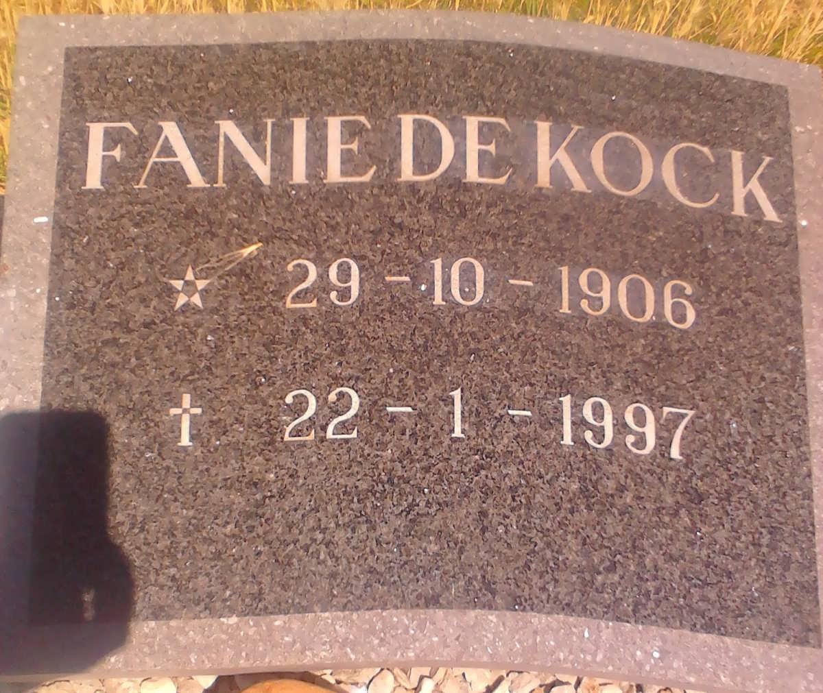 KOCK Fanie, de 1906-1997