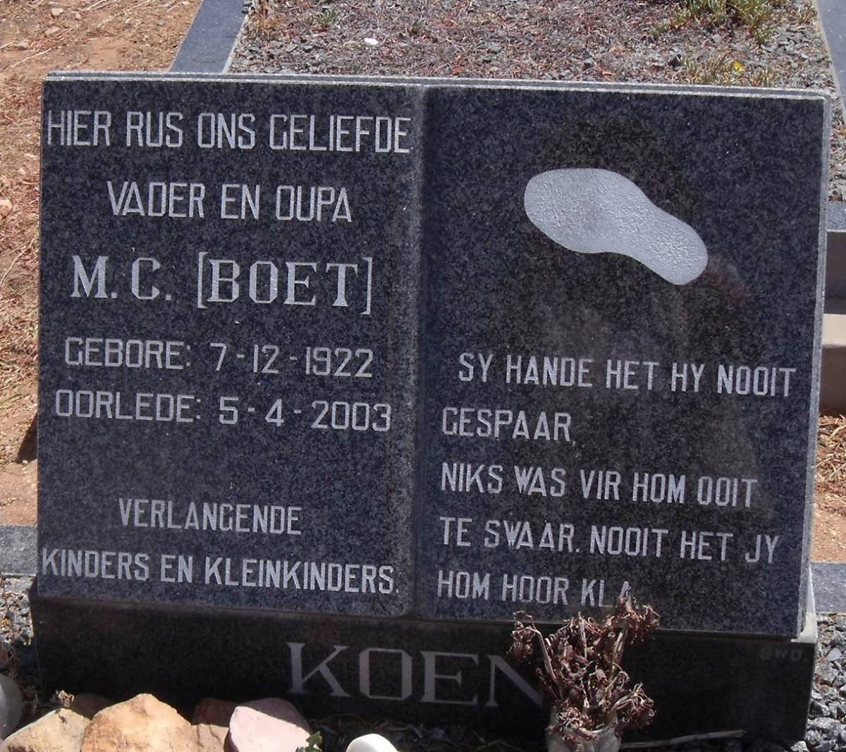 KOEN M.C. 1922-2003