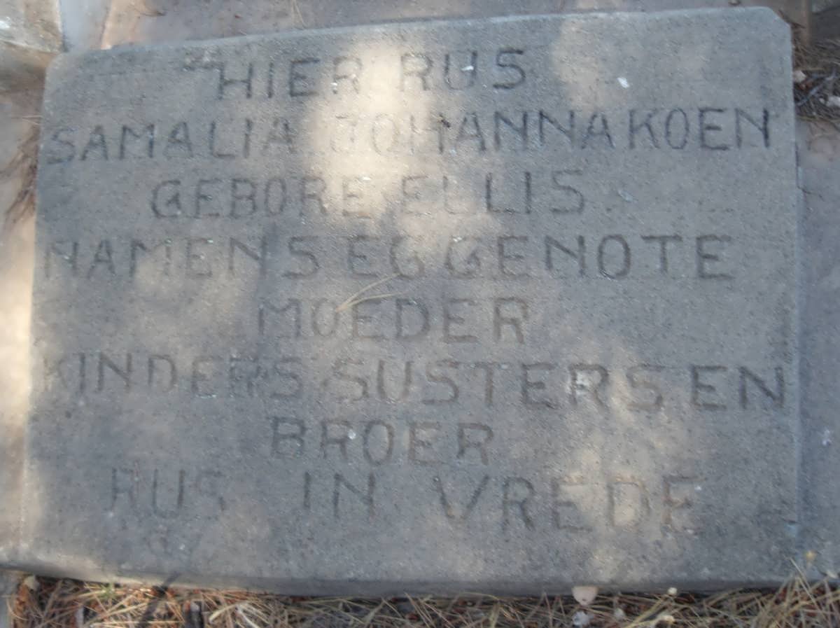 KOEN Samalia Johanna nee ELLIS