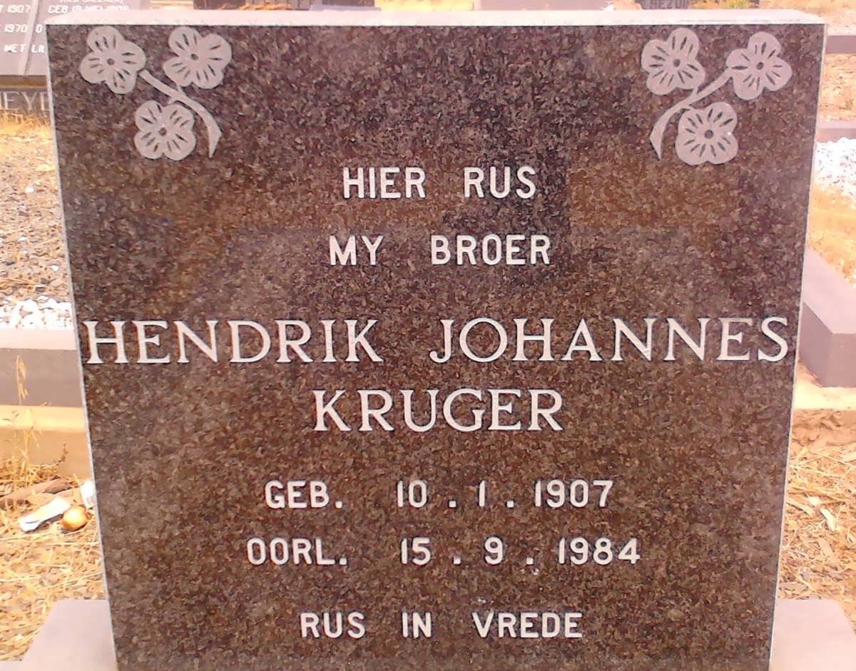 KRUGER Hendrik Johannes 1907-1984