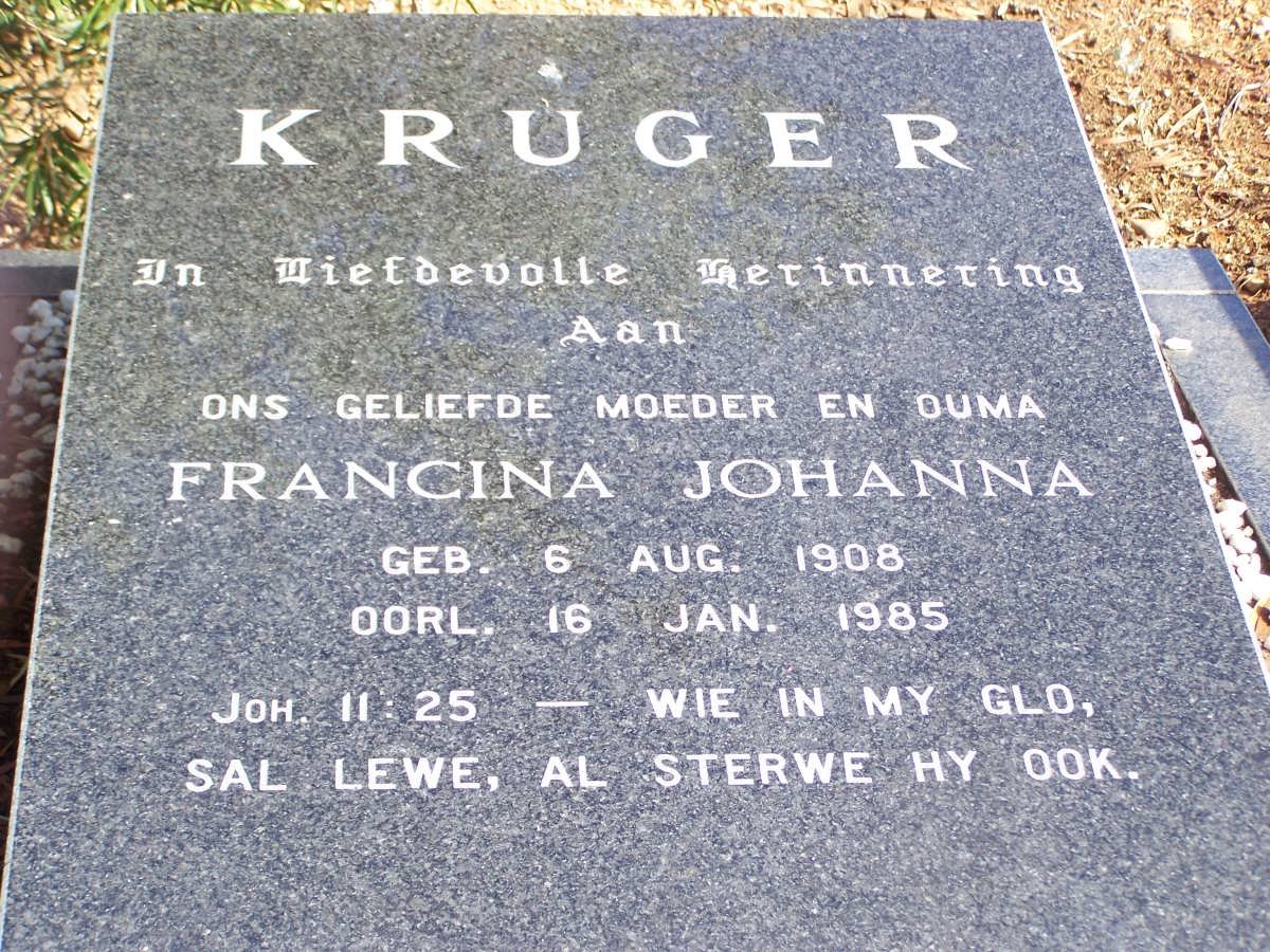 KRUGER Francina Johanna 1908-1985