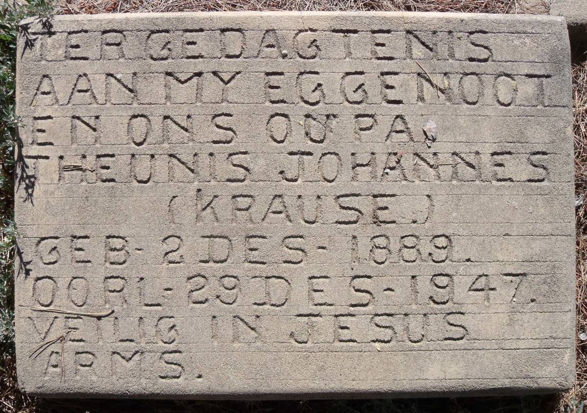 KRAUSE Theunis Johannes 1889-1947