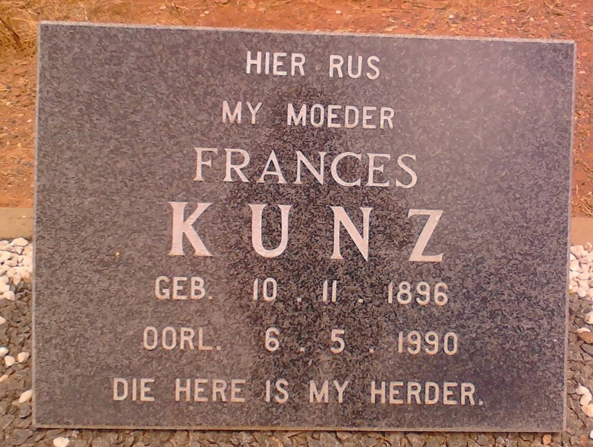KUNZ Frances 1896-1990