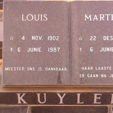 KUYLER Louis 1902-1987 &amp; Martha 1902-1995