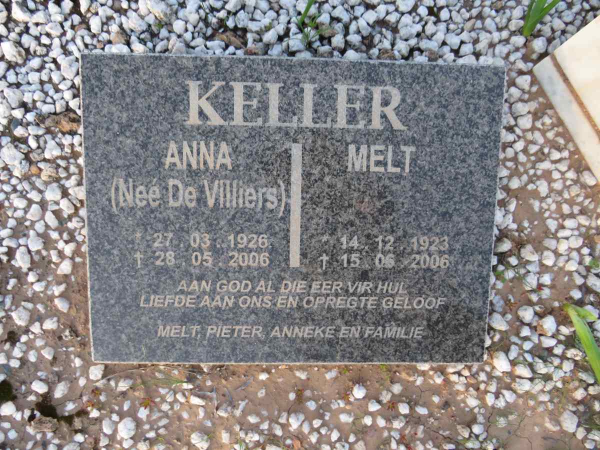 KELLER Melt 1923-2006 & Anna DE VILLIERS 1926-2006