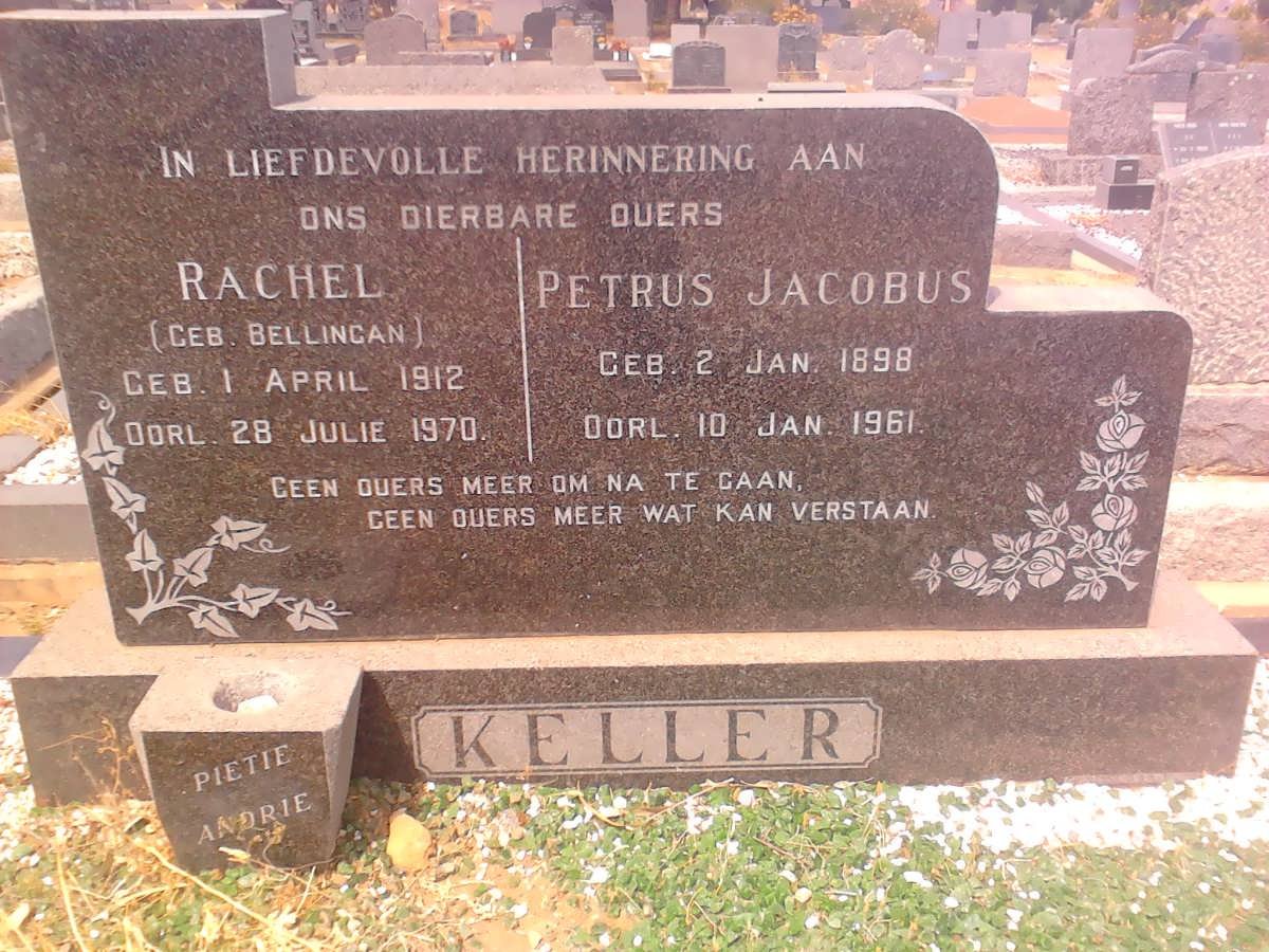 KELLER Petrus Jacobus 1898-1961 &amp; Rachel BELLINGAN 1912-1970