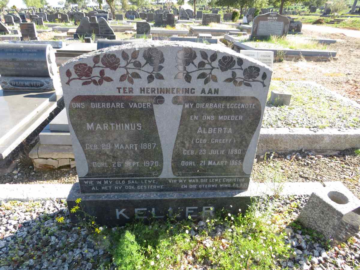 KELLER Marthinus 1887-1970 & Alberta GREEFF 1890-1965