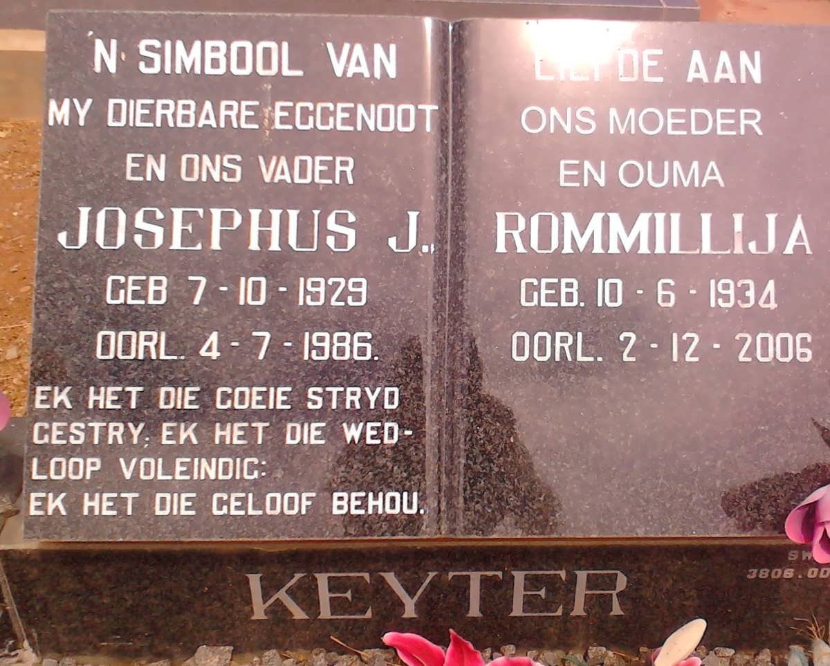 KEYTER Josephus J. 1929-1986 &amp; Rommillija 1934-2006